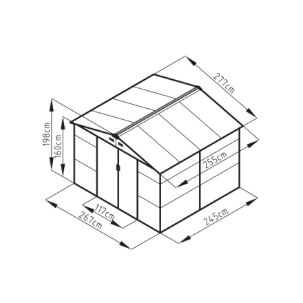 Zahradní domek G21 GAH 706 - 277 x 255 cm, hnědý, GAH-706-ZNWW-2S0