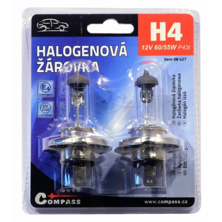 Žárovka 12V  H4  60/55W P43t blister 2ks, 08427