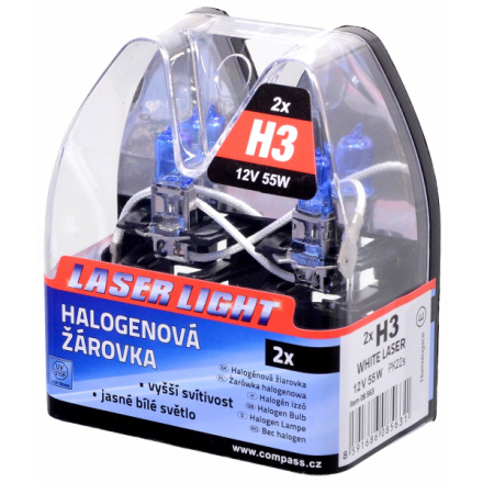 Žárovka 12V  H3  55W Pk22s WHITE LASER  2ks, 08563