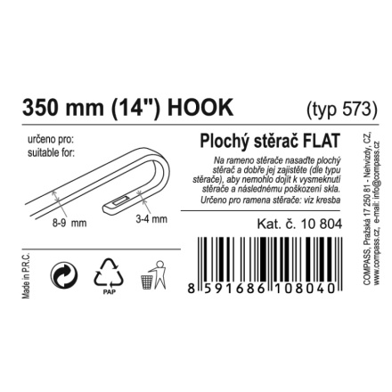 Stěrač FLAT BULK (HOOK) 14"/350mm, 10804