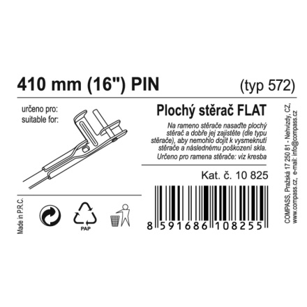 Stěrač FLAT BULK (PIN) 16"/410mm, 10825