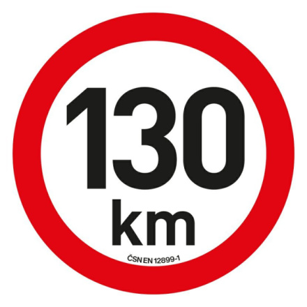 Samolepka omezení rychlosti  130 km/h reflexní (200 mm), 34477