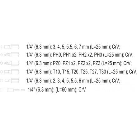 Sada bitů 1/4" 31 ks, TO-66302