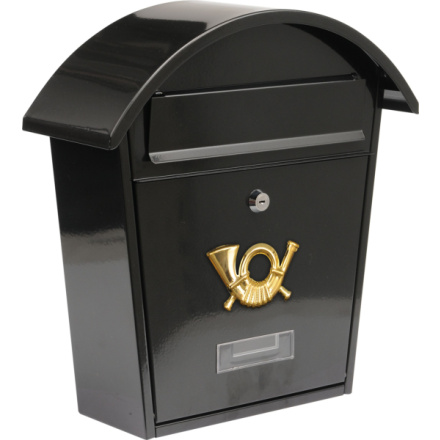 Poštovní schránka se stříškou oblou 380x320x105mm černá, TO-78585