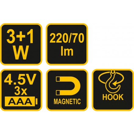 Dílenská svítilna COB LED 3W 220lm, TO-82733