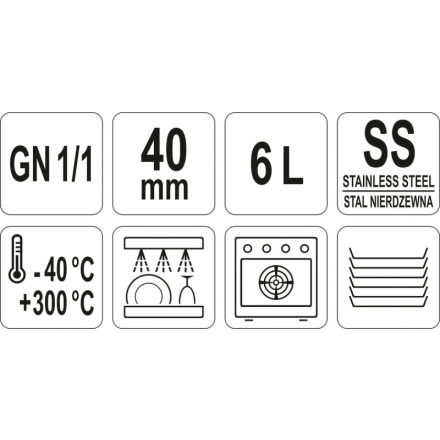 Gastro nádoba perforovaná NEREZ GN 1/1 40mm, YG-00341