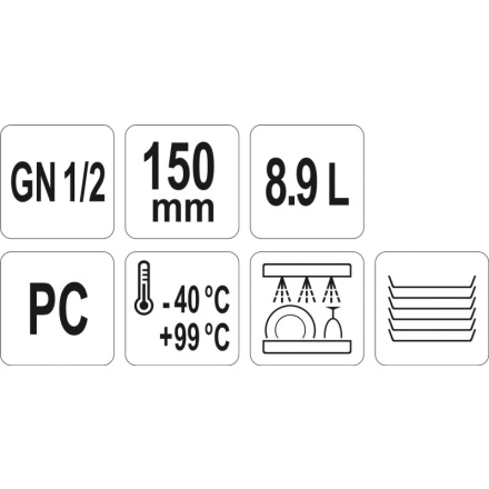 Gastro nádoba PC  GN 1/2 150mm, YG-00402