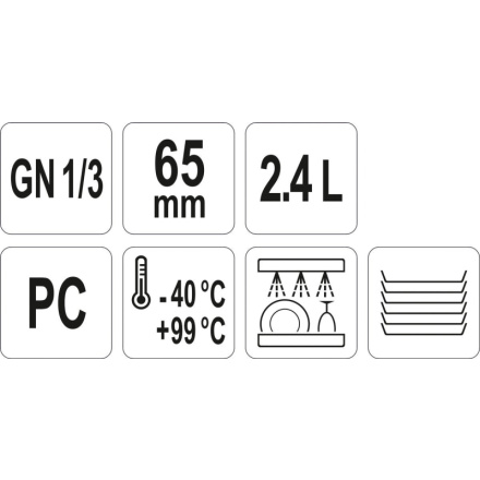 Gastro nádoba PC  GN 1/3 65mm, YG-00410