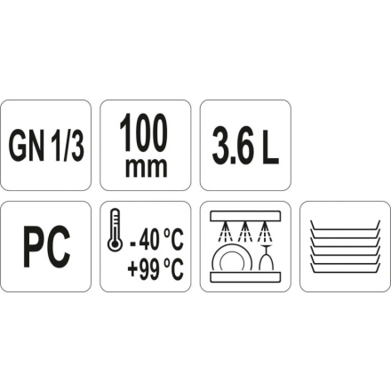 Gastro nádoba PC  GN 1/3 100mm, YG-00411