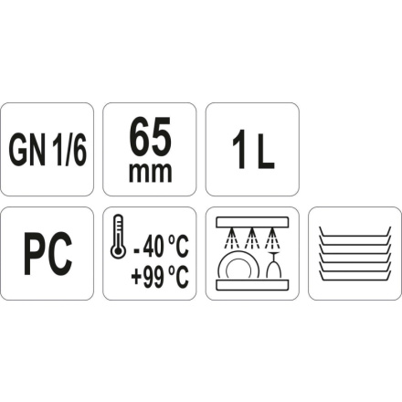 Gastro nádoba PC  GN 1/6 65mm, YG-00425