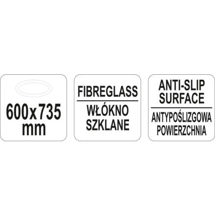 Tác číšnický ovál 600x735mm ANTI SLIP, YG-02087