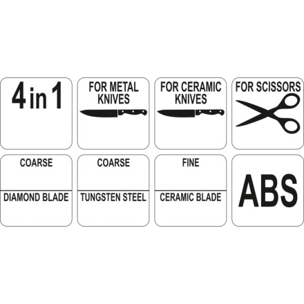 Brousek na nože 4v1 na keramické / ocelové nože, YG-02352
