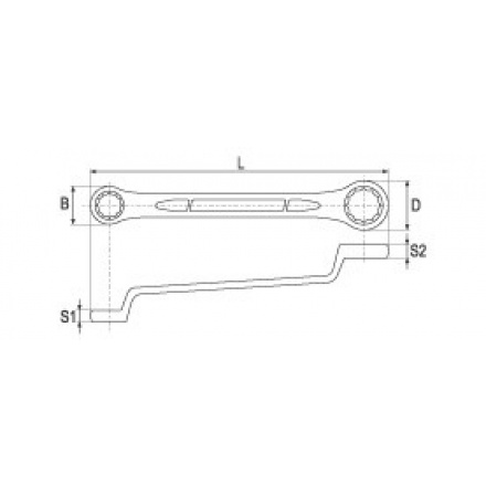 Klíč očkový 12x13 mm ohnutý, YT-0386