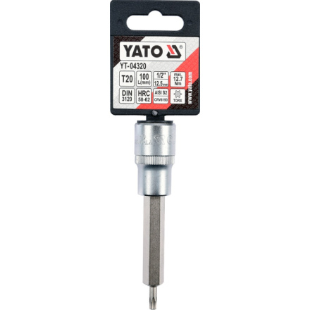 Nástavec prodloužený 1/2" bit Torx T20, YT-04320