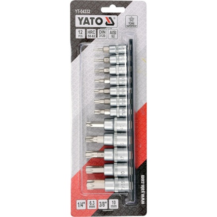 Bity Torx sada 12 ks (CrV 6150), YT-04332