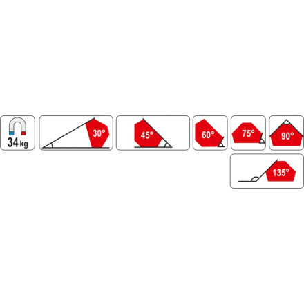 Úhelník magnetický ke svařování 34 kg, YT-0867