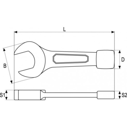 Klíč maticový plochý rázový 41 mm, YT-1619