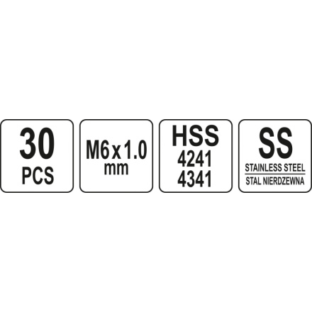 Sada na opravu závitů M6 30 ks, YT-17632