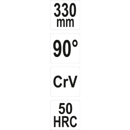 Kleště zahnuté 330mm 90°, YT-20402