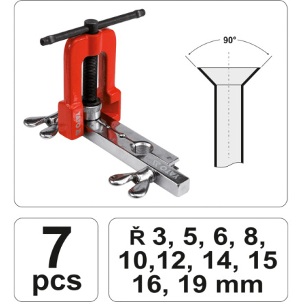 Přípravek na ruční rozšiřování konců trubek sada 7ks, YT-2180