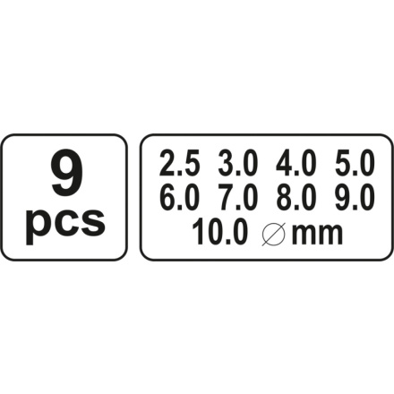 Sada průbojníků na kůži 9 ks, YT-3590