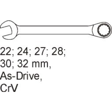 Vložka do zásuvky - klíče očkoploché 22-32mm, 6ks, YT-5532