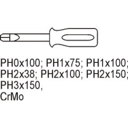 Vložka do zásuvky - šroubováky křížové 7ks, YT-5536
