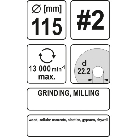 Rotační rašple úhlová 115 mm typ 2, YT-59164