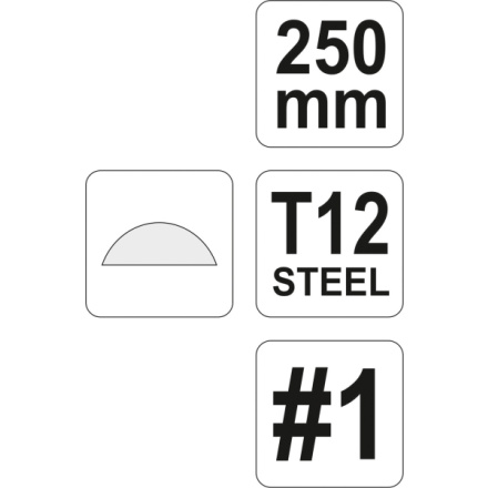 Pilník zámečnický půlkulatý hrubý 250 mm, YT-6226