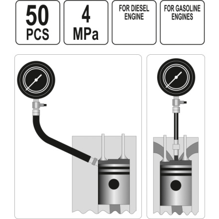 Sada pro měření kompresního tlaku motorů, YT-73012