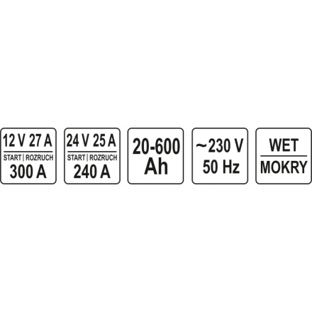 Nabíječka s funkcí startovací stanice 12V-300A / 24V-240A, YT-83060