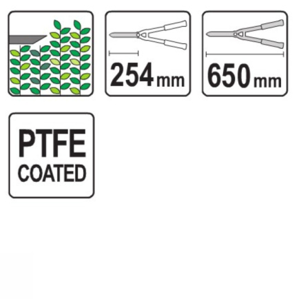 Nůžky na živý plot 650mm (nože 254mm), YT-8823