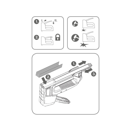 pistole sponkovací 6funkční, 6-14mm včetně 100ks spon 4770704