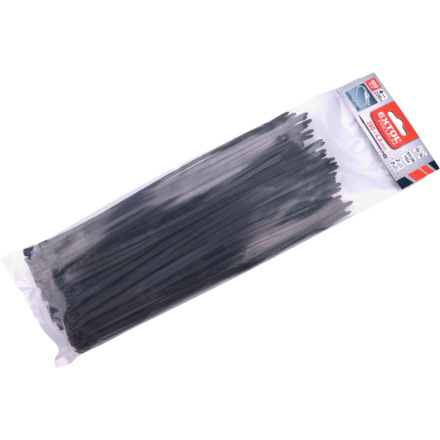 pásky stahovací na kabely EXTRA, černé, 280x4,6mm, 100ks, nylon PA66 8856234