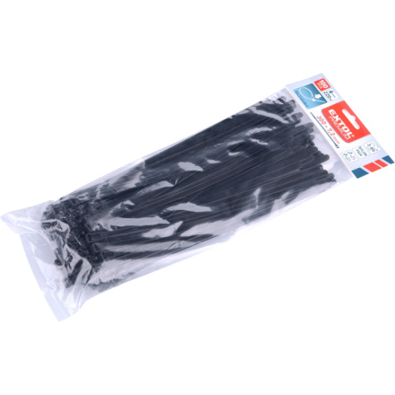 pásky stahovací černé, rozpojitelné, 300x7,2mm, 100ks, nylon PA66 8856258