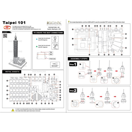 METAL EARTH 3D puzzle Tchaj-pej 101 (ICONX) 112106