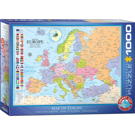 EUROGRAPHICS Puzzle Mapa Evropy 1000 dílků 115432