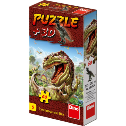 Puzzle s figurkou dinosaura: Tyrannosaurus Rex 60 dílků 115850