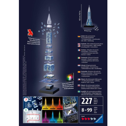 RAVENSBURGER Svítící 3D puzzle Noční edice Chrysler Building 216 dílků 116116