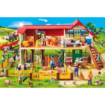 SCHMIDT Puzzle Playmobil Farma 100 dílků + figurka Playmobil 116408