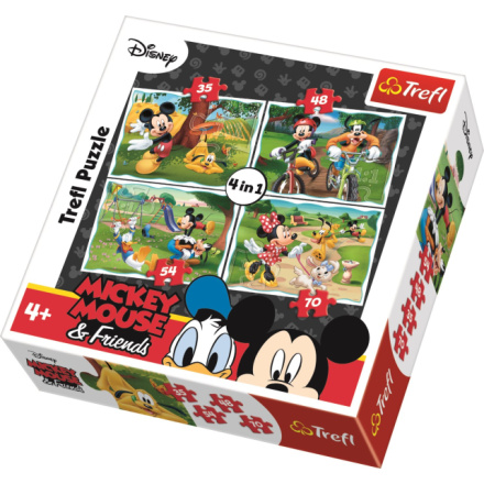 TREFL Puzzle Mickey Mouse a přátelé v parku 4v1 (35,48,54,70 dílků) 117350