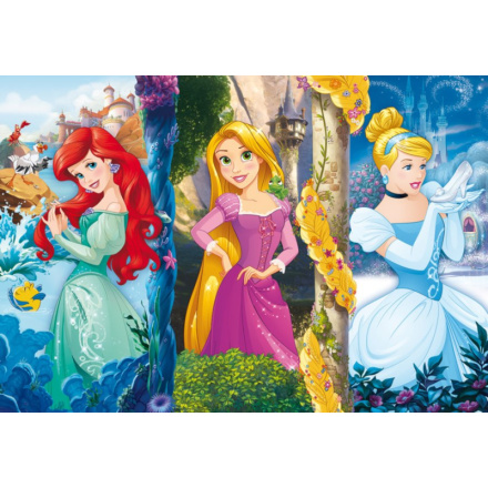 CLEMENTONI Puzzle Disney princezny: Ariel, Locika a Popelka MAXI 60 dílků 118741