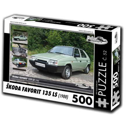 RETRO-AUTA Puzzle č. 52 Škoda Favorit 135 LS (1988) 500 dílků 120520