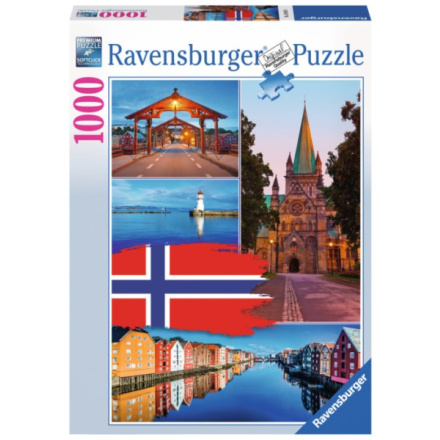 RAVENSBURGER Puzzle Trondheim koláž, Norsko 1000 dílků 122374