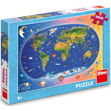 DINO Puzzle Mapa světa XL 300 dílků 122791