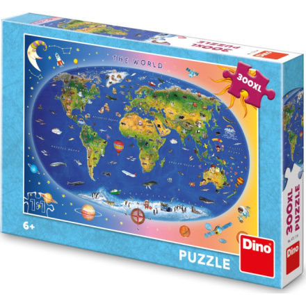 DINO Puzzle Mapa světa XL 300 dílků 122791