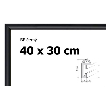 BFHM Plastový rám 40x30cm - černý 123068