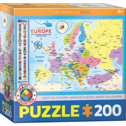 EUROGRAPHICS Puzzle Mapa Evropy 200 dílků 123640