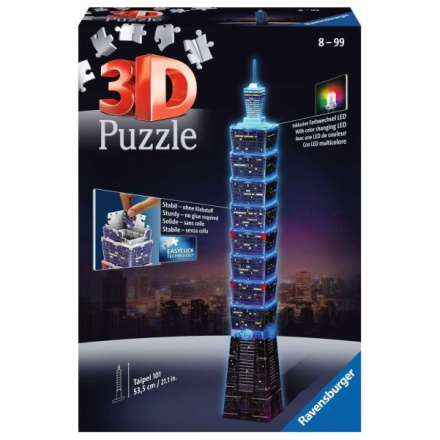 Svítící 3D puzzle Noční edice Taipei 101, Taiwan 216 dílků 125274