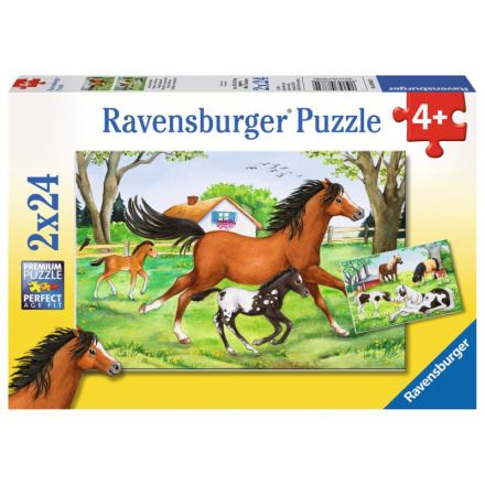 RAVENSBURGER Puzzle Svět koní 2x24 dílků 127171